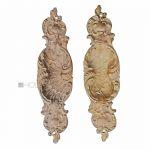 Griffmuschel antik Paar Türgriffe alt Bronze feuervergoldet neo Barock 21 cm
