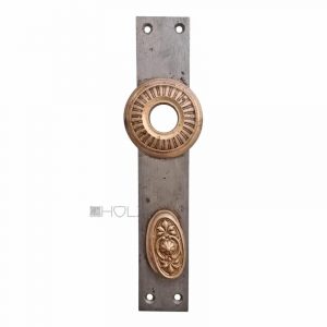 Langschild antik Einstemm Einlass alt Tür Türdrücker 17.7 mm 74