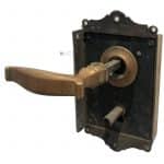 Tür Kastenschloss antik Messing Gründerzeit alt prächtig Schieberiegel 50/8/58