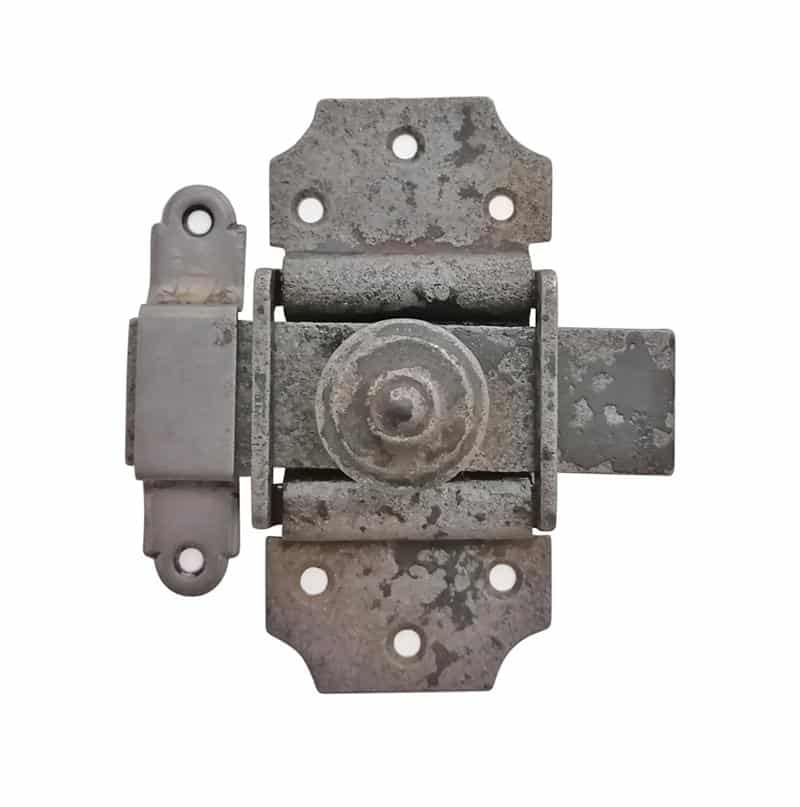 Schieberiegel antik Tür Frankreich Eisen Türriegel Knopfriegel alt 96 x 47 mm