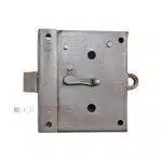 Kastenschloss mit Daumenriegel antik Stahl alt Zugriegel Ziehriegel Sperrriegel