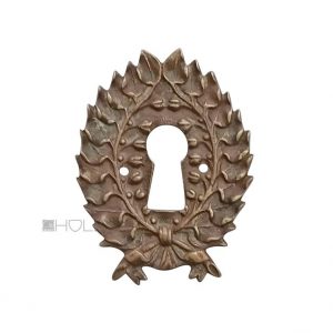 Bronze Möbel Schlüsselschild antik Kranz Schlüsselrosette 56mm