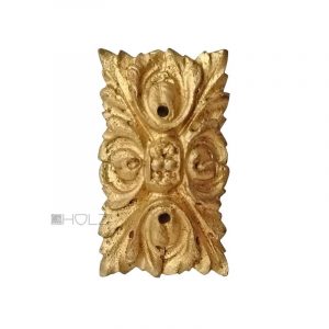 Bronze Möbel Beschlag antik feuervergoldet Blüte Quadrat 63 mm