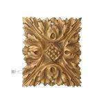 Bronze Möbel Beschlag antik Granat Blüte feuervergoldet Quadrat 56 mm