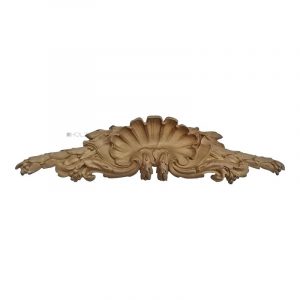 Supraporte Schrank Bronze Beschlag antik feuervergoldet Muschel Lorbeer alt 47 cm