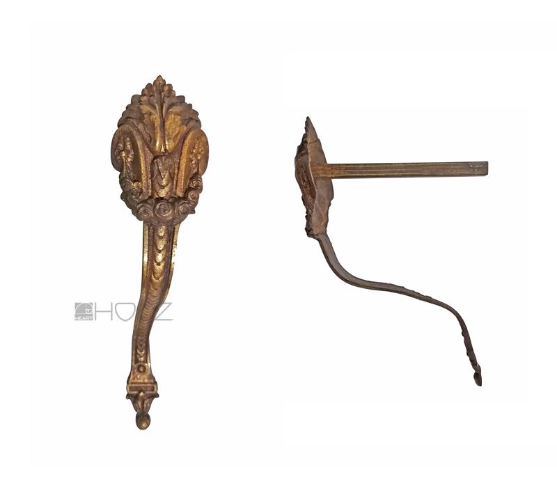 Raffhalter antik alt Bronze Vorhang Halter Haken Akanthus klassisch feuervergoldet