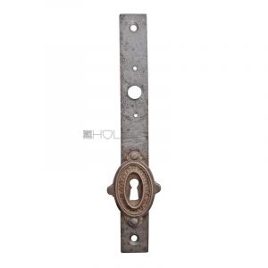 Langschild antik Stahl Einstemm alt Türdrücker Türklinke Schlüsselrosette 15.2 mm 98