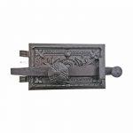 Ofenklappe antik Gründerzeit alt Eisenguss mit Riegel 22 x 13 cm