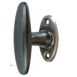 Fensterolive Art Deco alt Eisen oval Kunststoff schwarz 185gr 80/51/43