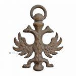 Antik Bronze Lampe Aufhänger Doppeladler alt Patina 14cm