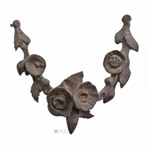 Möbel Antik Hängebeschlag Girlande Bronze Rosen Blumen alt 11 cm