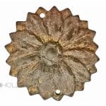 Bronze Rosette antik feuervergoldet Blüte Möbelbeschlag alt 32mm