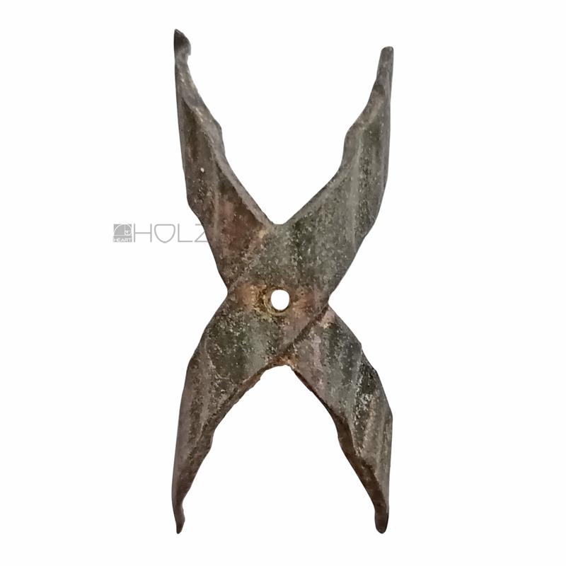 Bronze Möbel Beschlag Kreuzband für Rund 25 bis 30 mm antik alt