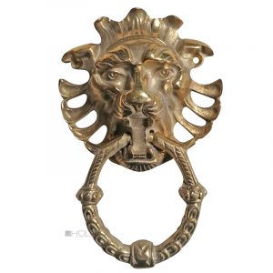 Prächtiger Türklopfer antik Löwe Kopf Messing 16cm