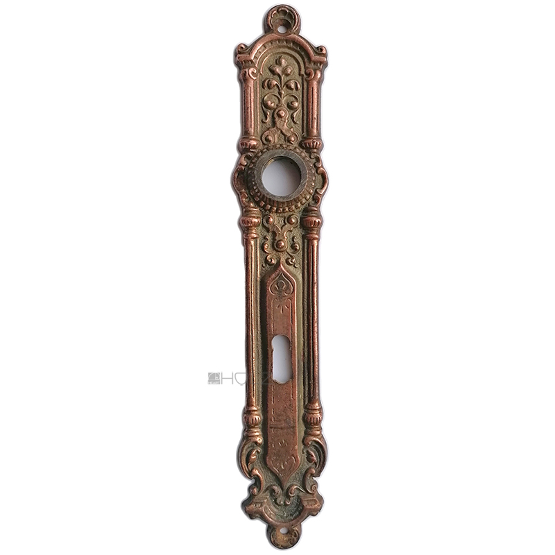 Langschild antik Eisen verkupfert Perle Lisene Gründerzeit alt 18.4mm 80