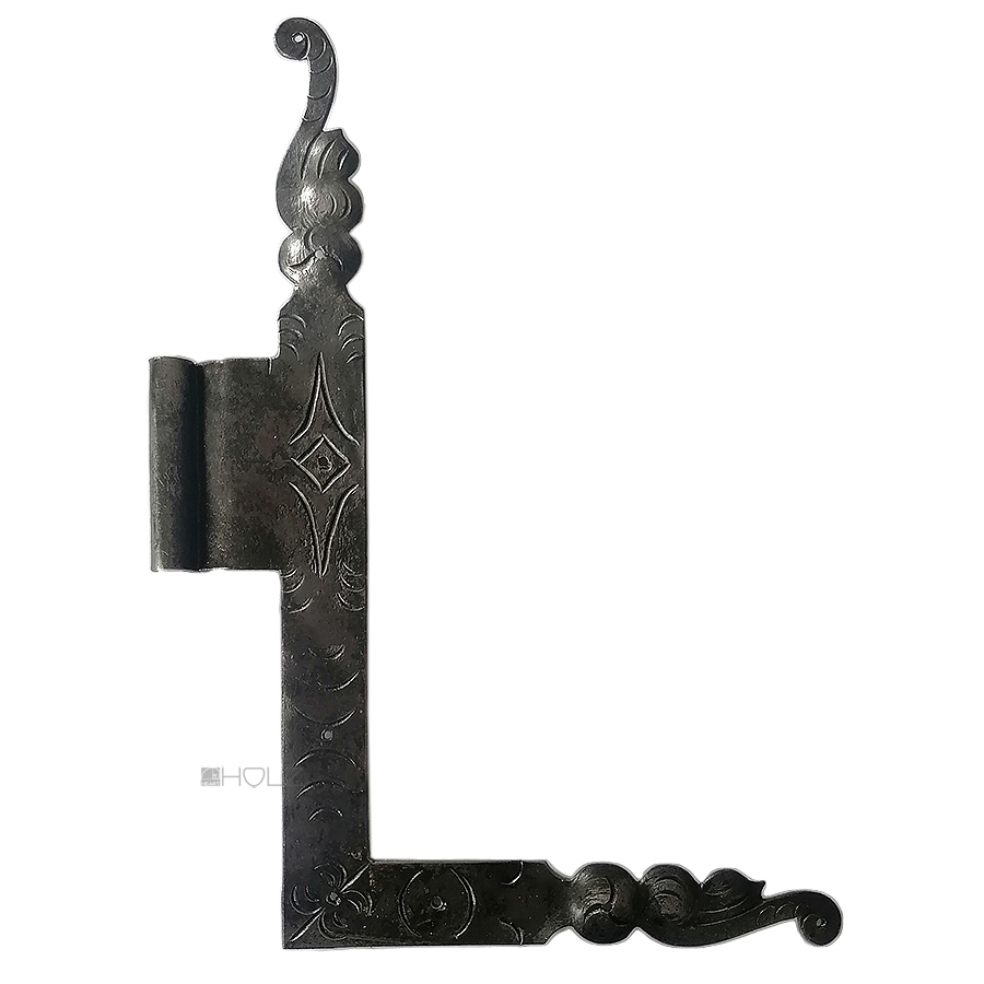 Fensterwinkel Fensterband antik Stahl hand ziseliert graviert alt links 8er Dorn 25cm Fensterwinkel Fensterband antik Stahl hand ziseliert graviert alt links 8er Dorn 25cm