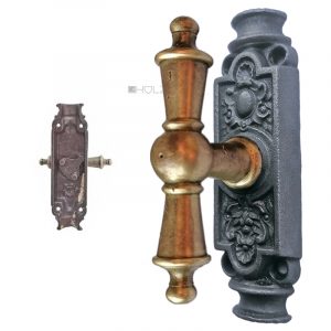 Basküle Getriebe antik Fensterolive Muschel Messing Kugel