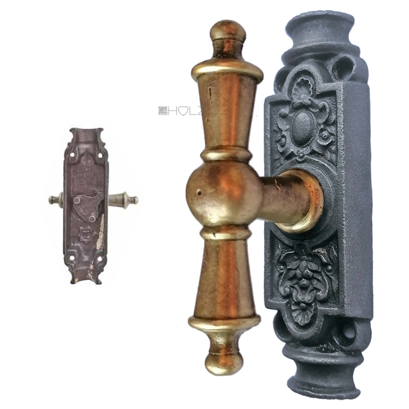 Basküle Getriebe antik Fensterolive Muschel Messing Kugel