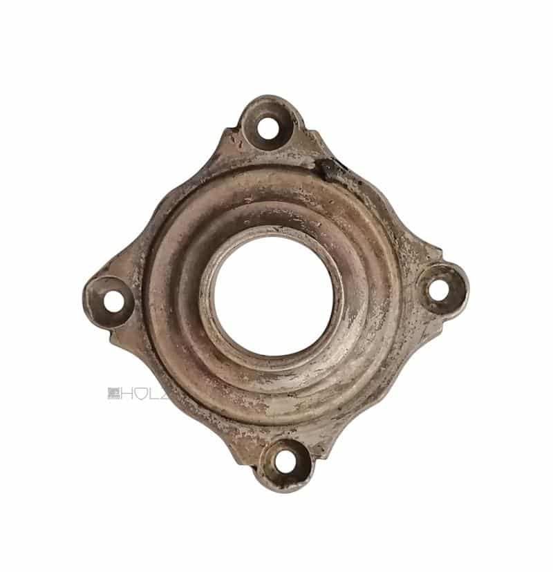 Rosette Türdrücker antik Messing vernickelt Gründerzeit 16mm