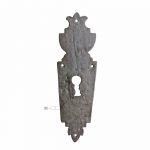 Schlüsselschild antik Eisen Blech geschmiedet Langschild geschnitten alt