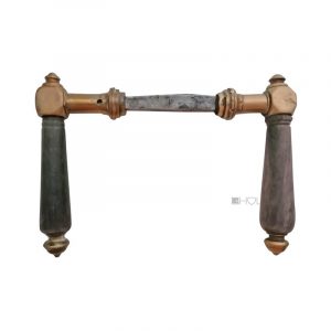 Türdrücker antik Würfel Türklinken alt Messing Ebenholz 12er Vk