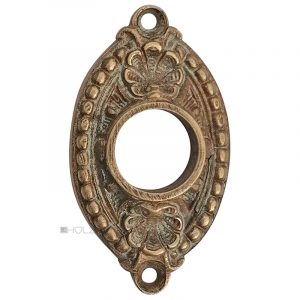 Rosette Fensterolive antik Muschel Perle alt 33x58-16.3x51