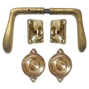 Drückergarnitur Jugendstil Welle Türklinken alt antik Rosetten 8er Vk