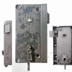 Kastenschloss antik Tür rechts hochstehend alt Türdrücker 46/9/84