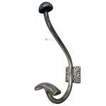Mantelhaken Garderobe Kleiderhaken alt Art Deco Stahl geschmiedet 22cm