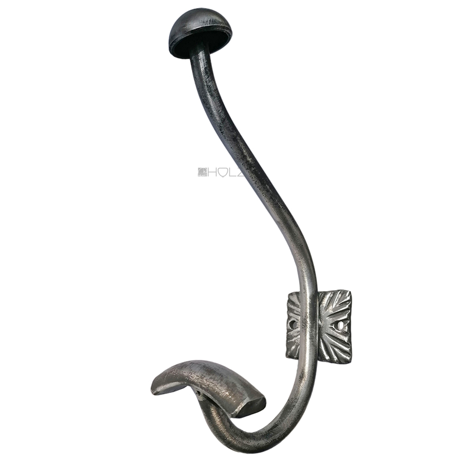 Mantelhaken Garderobe Kleiderhaken alt Art Deco Stahl geschmiedet 22cm