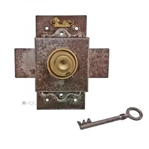 Drehriegel Schloss Tür antik C.G Frankreich alt Schlüssel