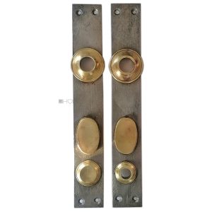 Tür Langschilder antik Einstemm Stahl alt Nachtriegel 16.6mm 78