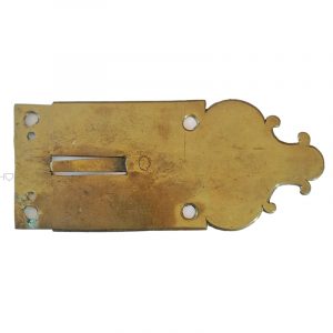 Schieberiegel antik Grundplatte Messing alt 7x16.7cm