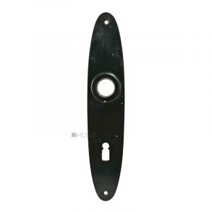 Bauhaus Langschild alt Türklinke Kunststoff oval schwarz 19.3mm 72
