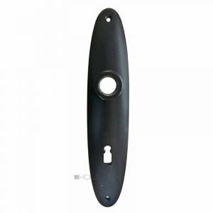Bauhaus Langschild alt Türklinke Kunststoff oval schwarz 19.3mm 72