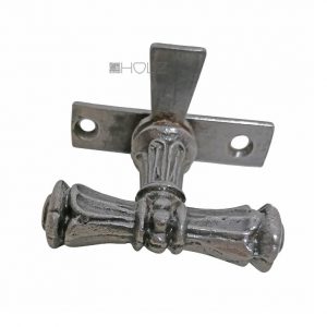 Fensterolive antik Eisen Fenstergriff alt Gusseisen Einreiber 57mm