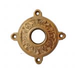 Bronze Drückerrosette antik feuervergoldet Akanthus alt 16.4mm