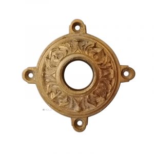 Bronze Drückerrosette antik feuervergoldet Akanthus alt 16.4mm