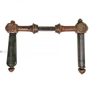 Türdrücker Rosette antik alt Messing Gründerzeit Türgriffrosette Türklinke