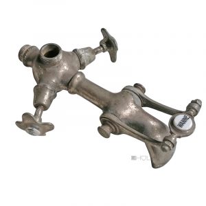 Wannenarmatur antik Wasserhahn warm kalt Badewanne alt Jugendstil 26cm