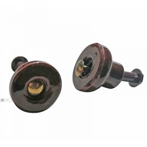 Möbelgriff 1970er alt Porzellan braun Möbelknopf 35 mm