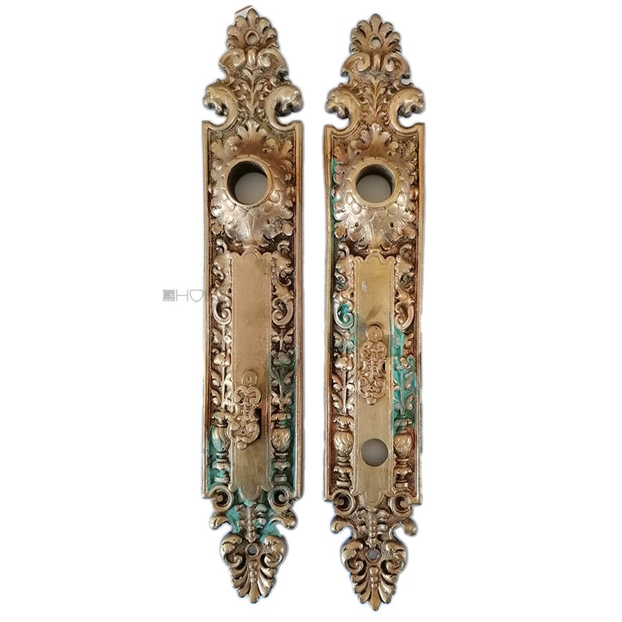 Langschilder antik Türdrücker alt Löwen prächtig 17mm 78/100