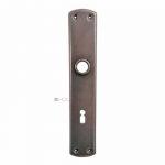 Langschild alt halbrund Stahl Türdrücker 18.5mm 72