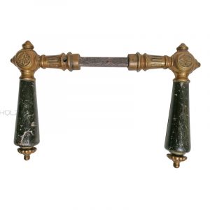 Türdrücker antik Kugel Messing Blüte Türklinken alt 16.8mm 9er Vk