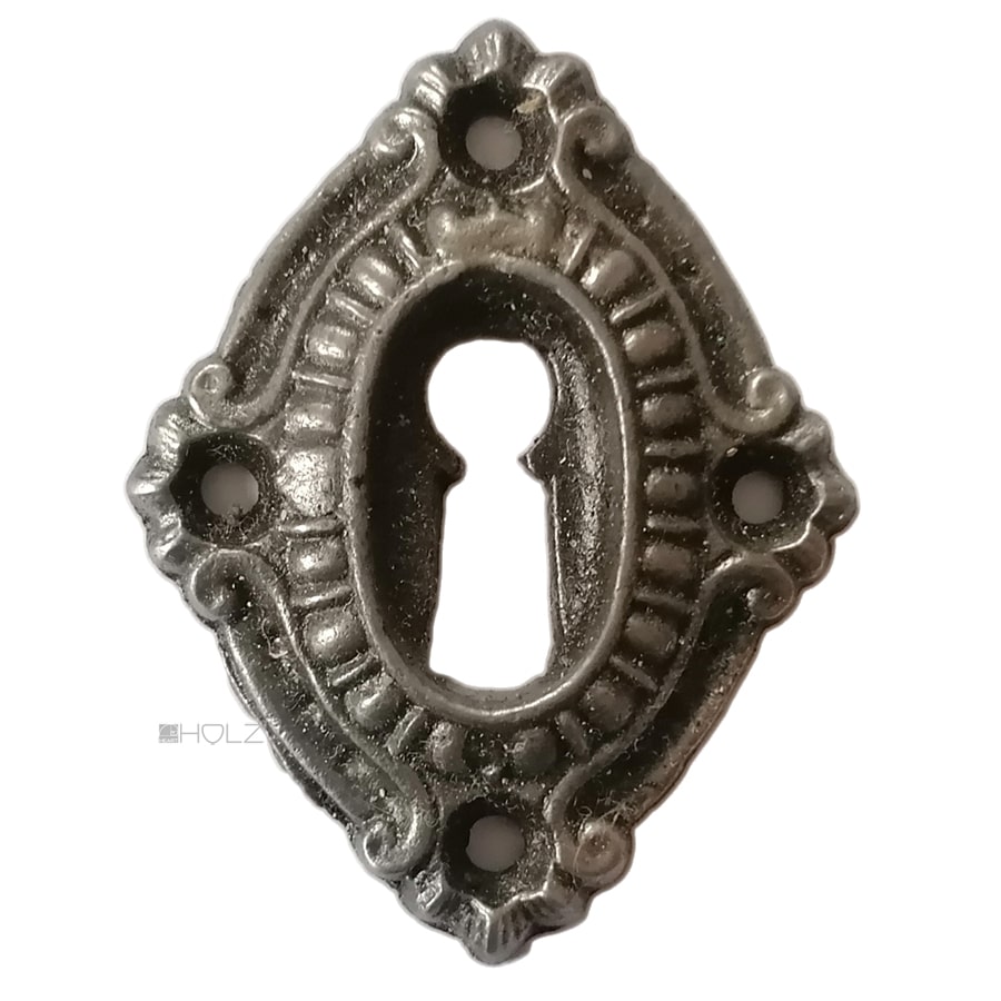 Schlüsselschild antik Schlüsselrosette Gusseisen alt Perle oval
