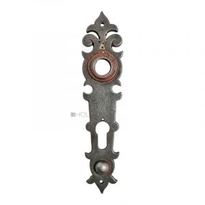 Langschild antik Türdrücker Gusseisen alt Türklinke 19.1mm 72 PZ