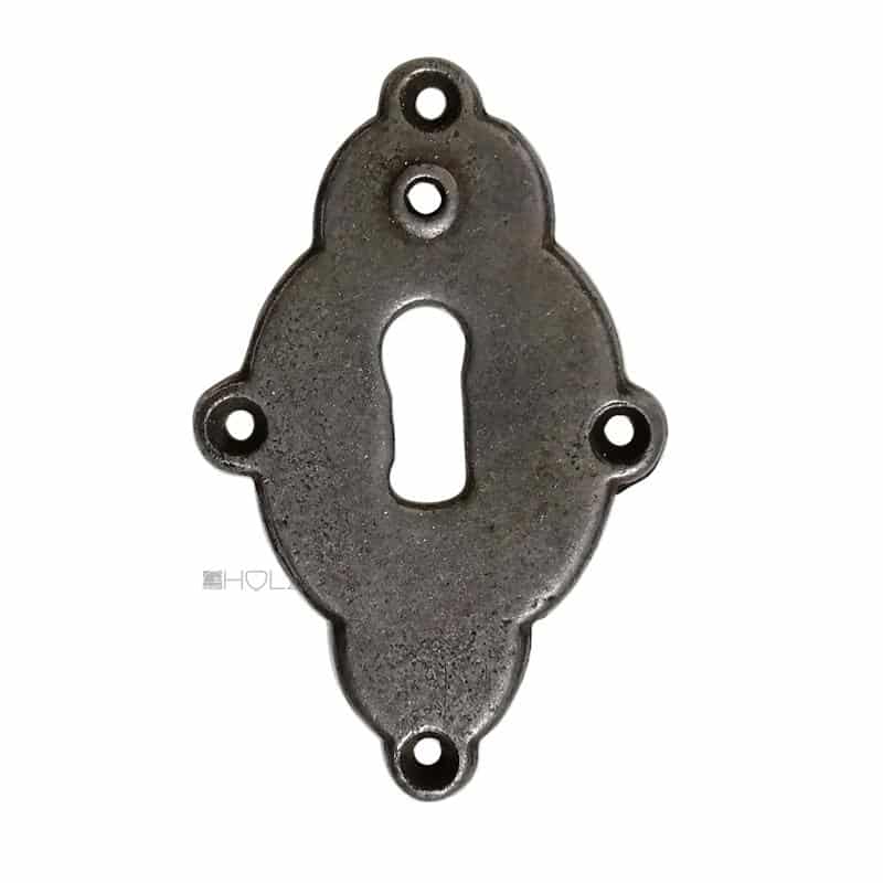 Schlüsselschild antik groß Tür Gusseisen alt 92mm