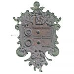 Tür Haus Bronze Klingelschild antik Engel Zwerg alt 20.5cm