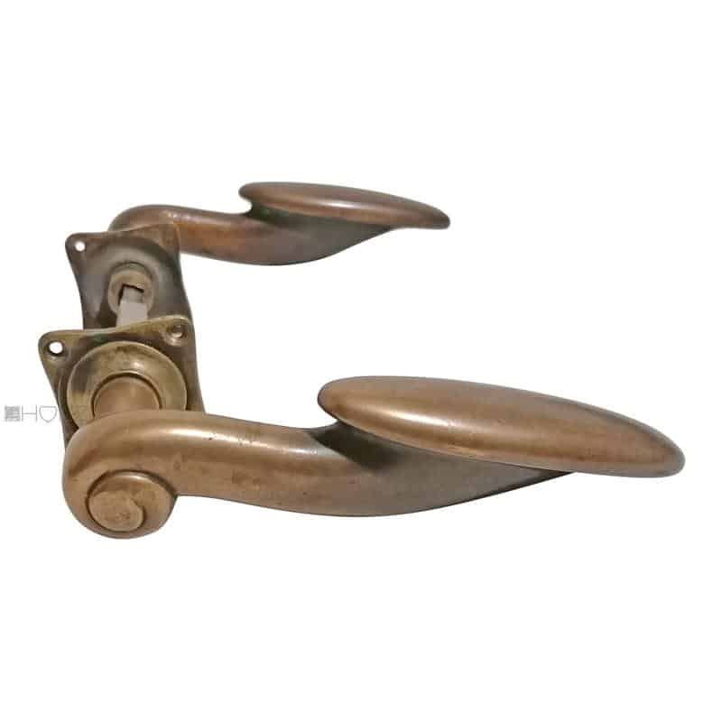 Jugendstil Türdrücker Haustür antik Türklinken alt 1300gr. 9/10er Vk