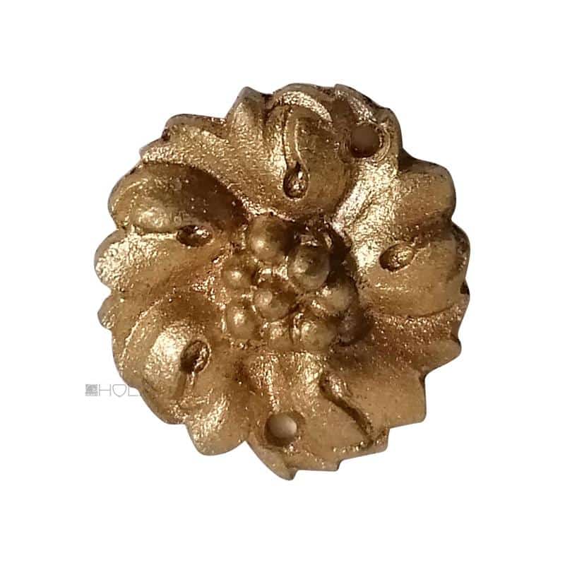Bronze Rosette antik feuervergoldet Blüte Möbelbeschlag 2.8cm